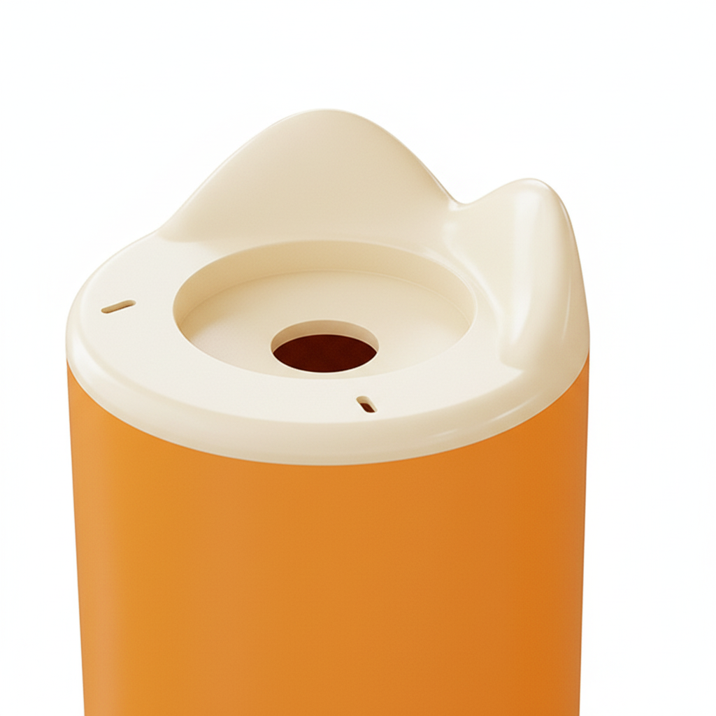 Close-up of storage container lid